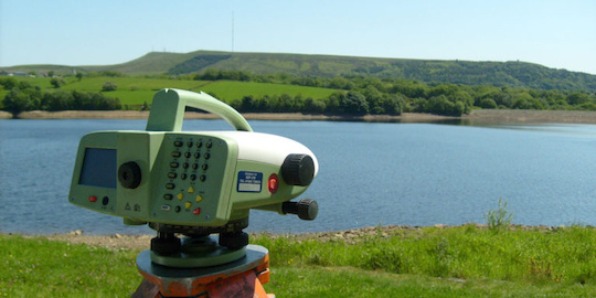 DNA 03 – digital level being used at Rivington Reservoir